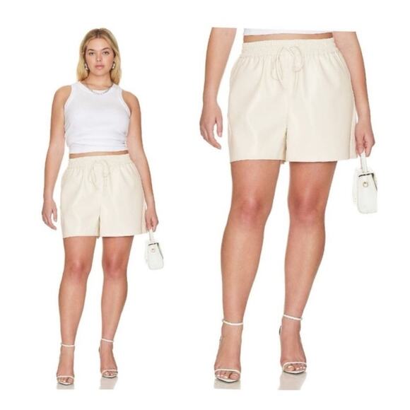 EUC Good American Better Than Leather Drawstring shorts sz: M - Picture 11 of 16